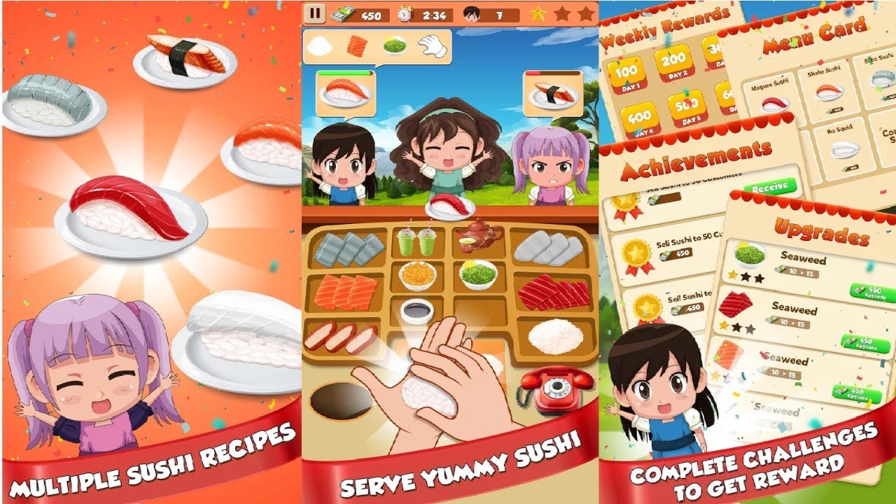 Sushi Restaurant Craze: Japanese Chef Cooking Game Android Gameplay