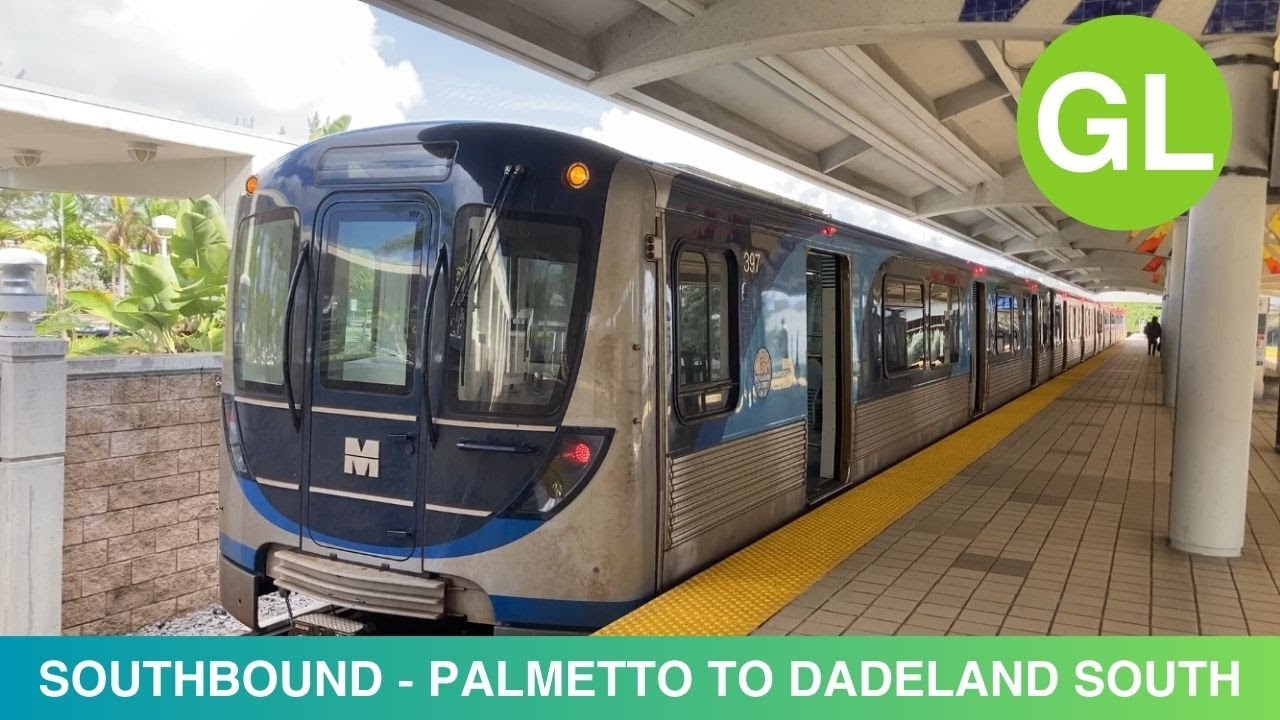Riding Miami Metrorail Green Line, Palmetto to Dadeland South, 2017-18 Hitachi