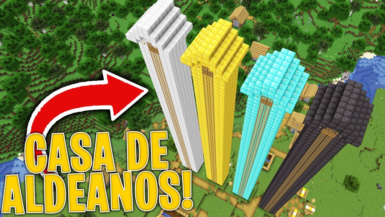 Encontramos las CASAS DE MINERALES MAS ALTAS de la ALDEA de MINECRAFT! 😂 ¿Tesoro de los aldeanos?