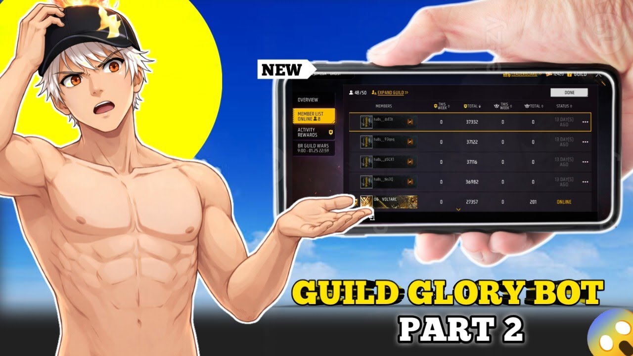 HOW TO MAKE GUILD GLORY BOT 🤖|FREE FIRE GUILD GLORY BOT 🔥😱 VOLTARC FF