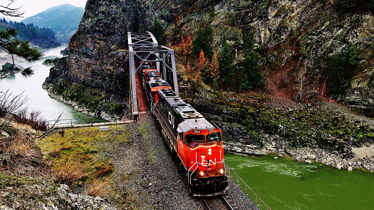 HUGE TRAINS OVER AND UNDER CISCO BRIDGES IN THE CANYON!  