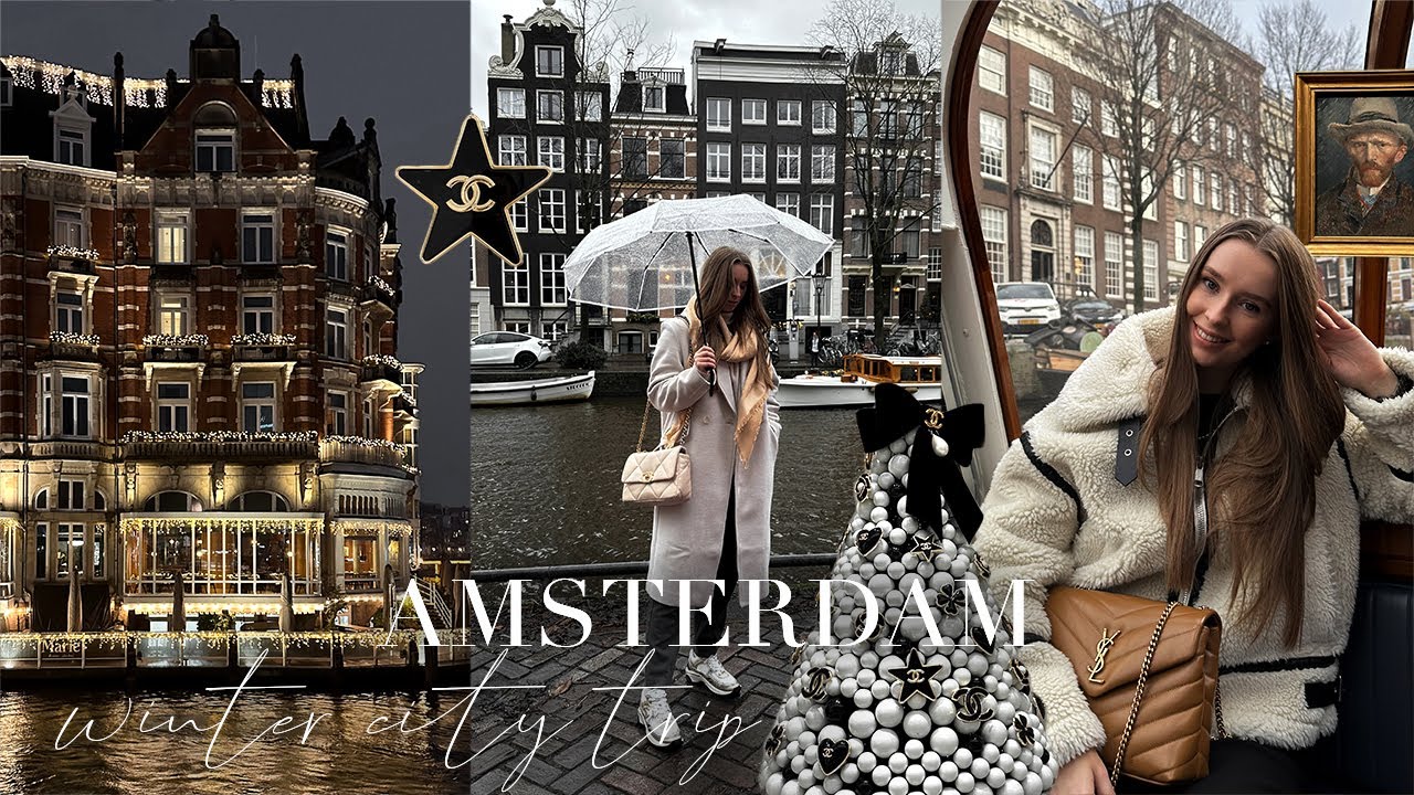 WINTER IN AMSTERDAM: CANAL TOUR, X-MAS LUXURY SHOPPING & TESTING VIRAL FOOD SPOTS – TRAVEL VLOG