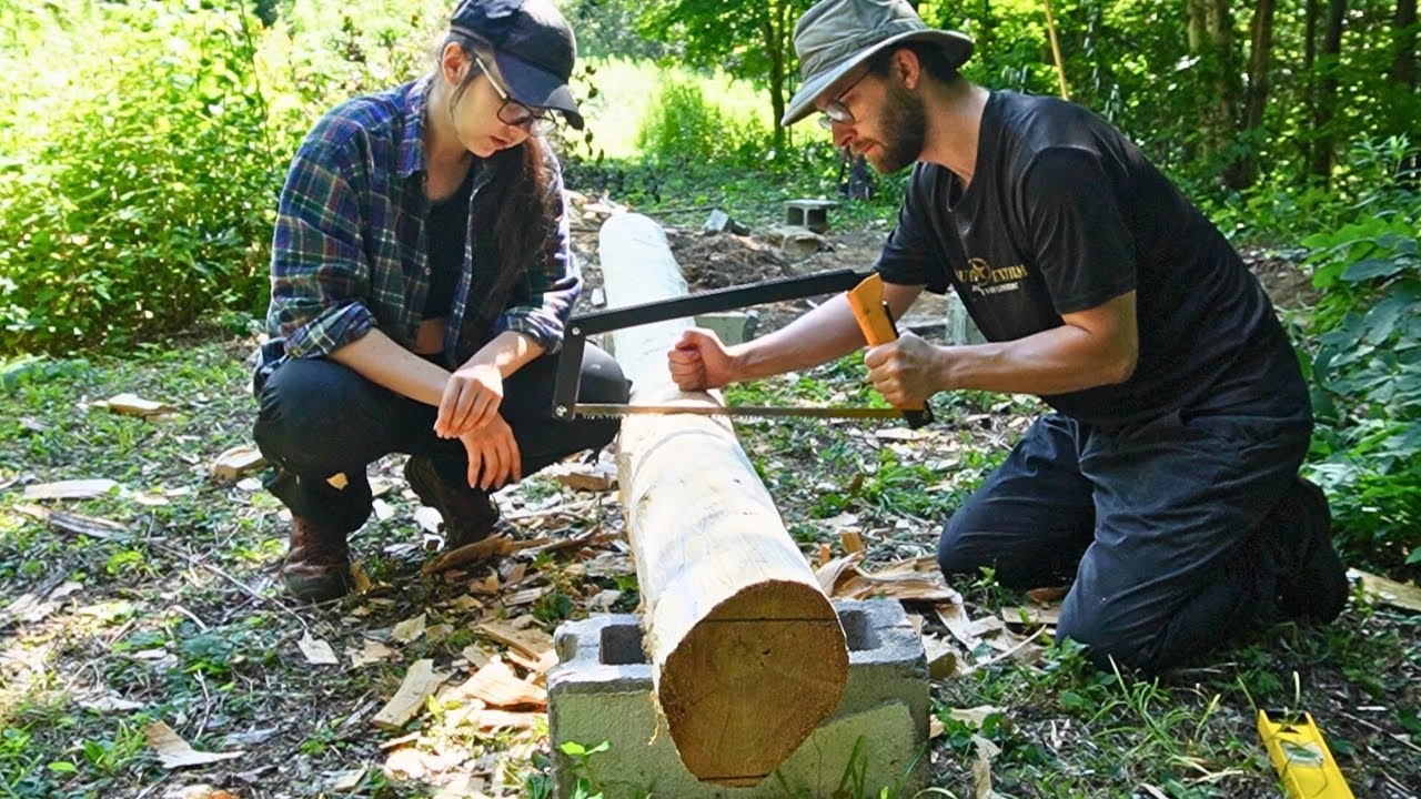 Building a Cedar Log Sauna | Ep. 1 | Starting a NEW PROJECT! Felling and milling cedar logs by hand