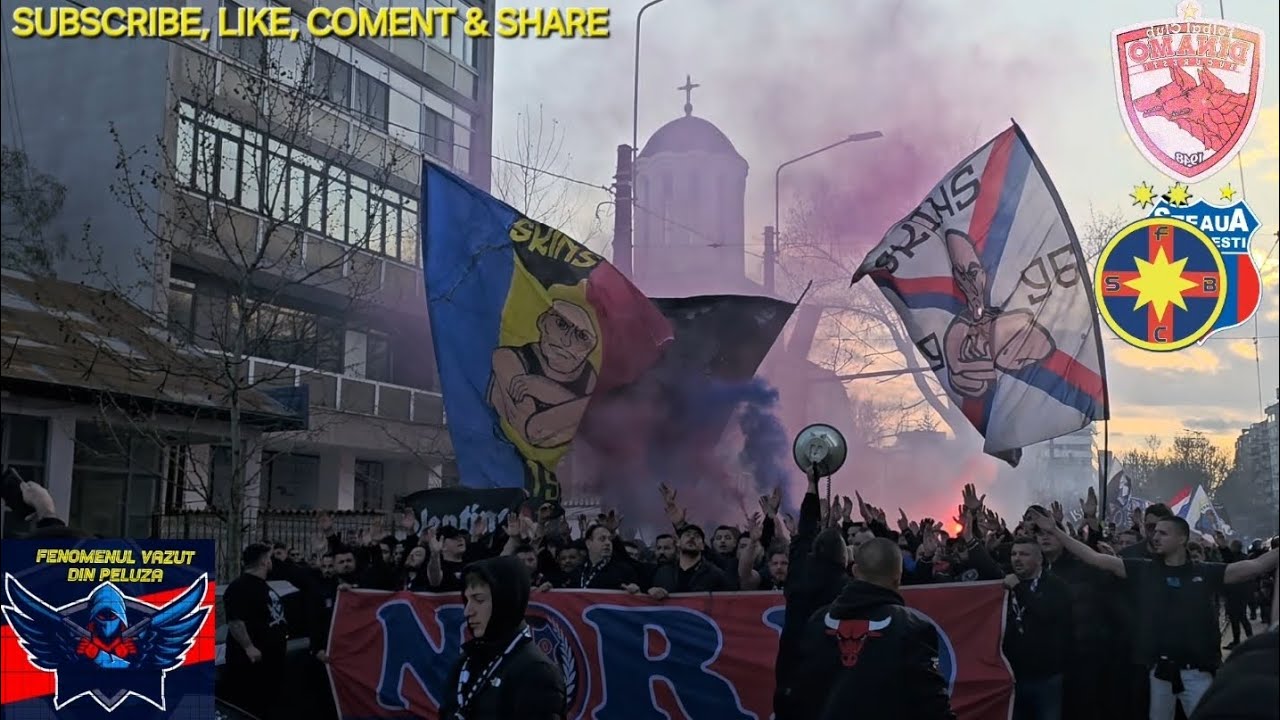 CORTEO PELUZA NORD la meciul dinamo 1-2 STEAUA - cantece si pirotehnie 30.03.2025