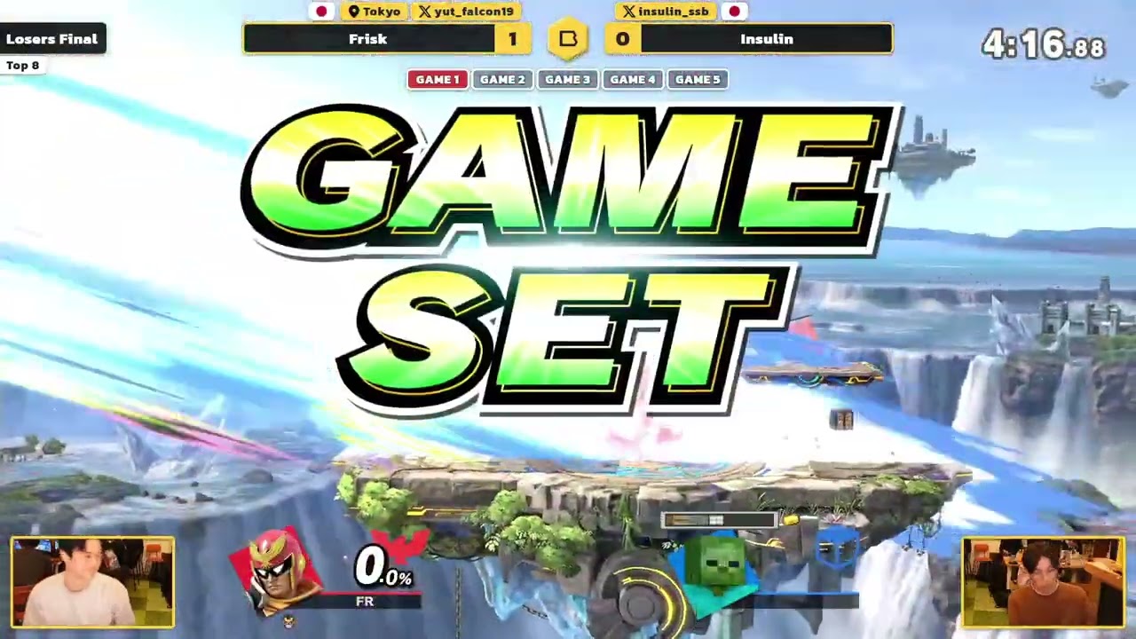 BeeSmash FRESH!!! #202 LF - Frisk(キャプテン・ファルコン) vs Insulin(スティーブ／アレックス) スマブラSP オフ大会