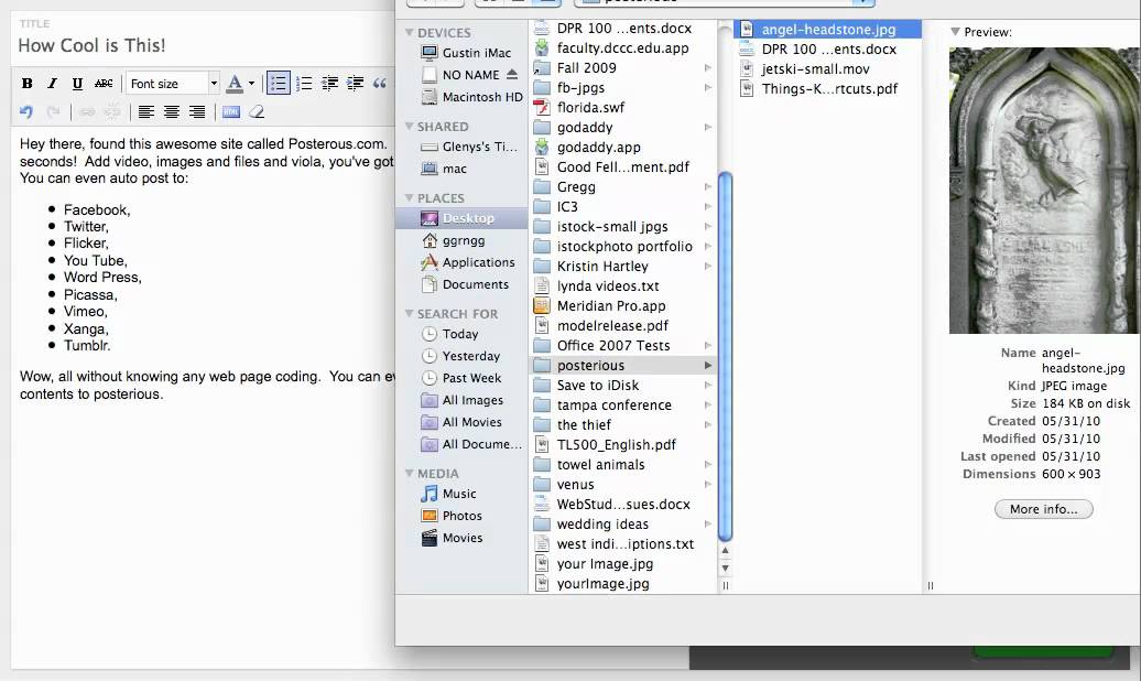 Using Posterous to Create Web Pages