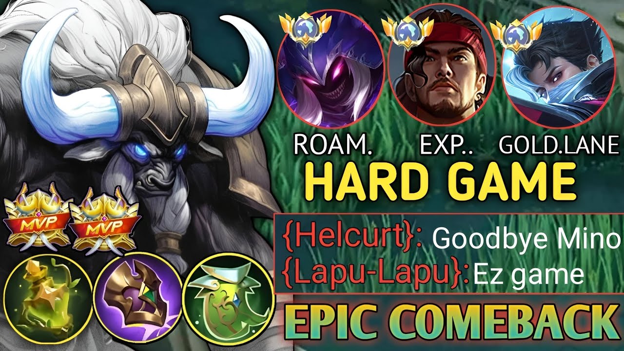 Tank Carry Team!! Minotaur with New OP Item MVP Plays!! - Build Top 1 Global Minotaur ~ MLBB