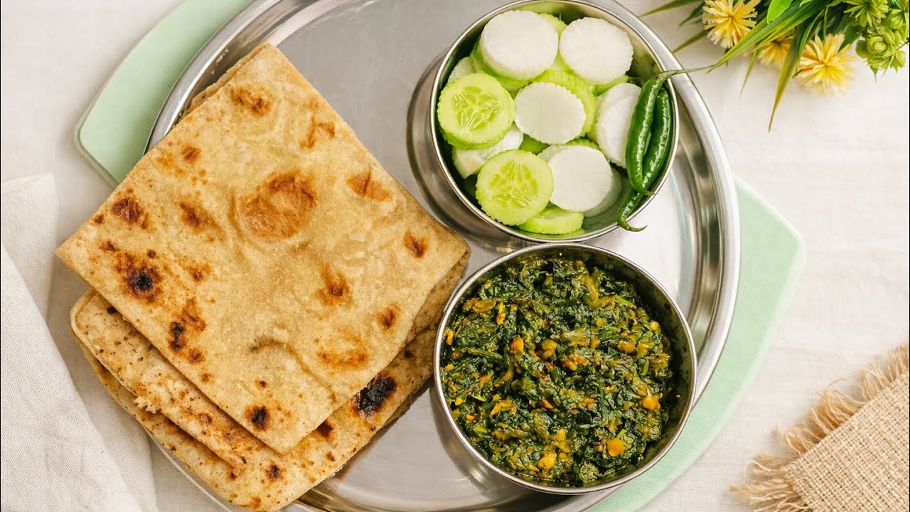 Desi Style Palak Saag Recipe🥘 Soft Roti Ke Saath Perfect Combo #trend #viral 