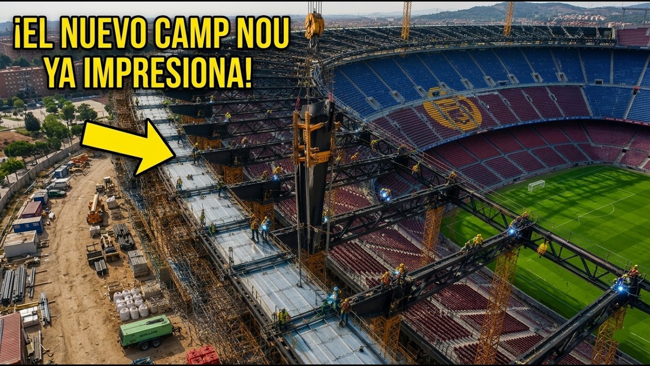 Camp Nou Avanza R&aacute;pido 2026 || Gran Progreso del Techo, Fachada y Anillo de Compresi&oacute;n