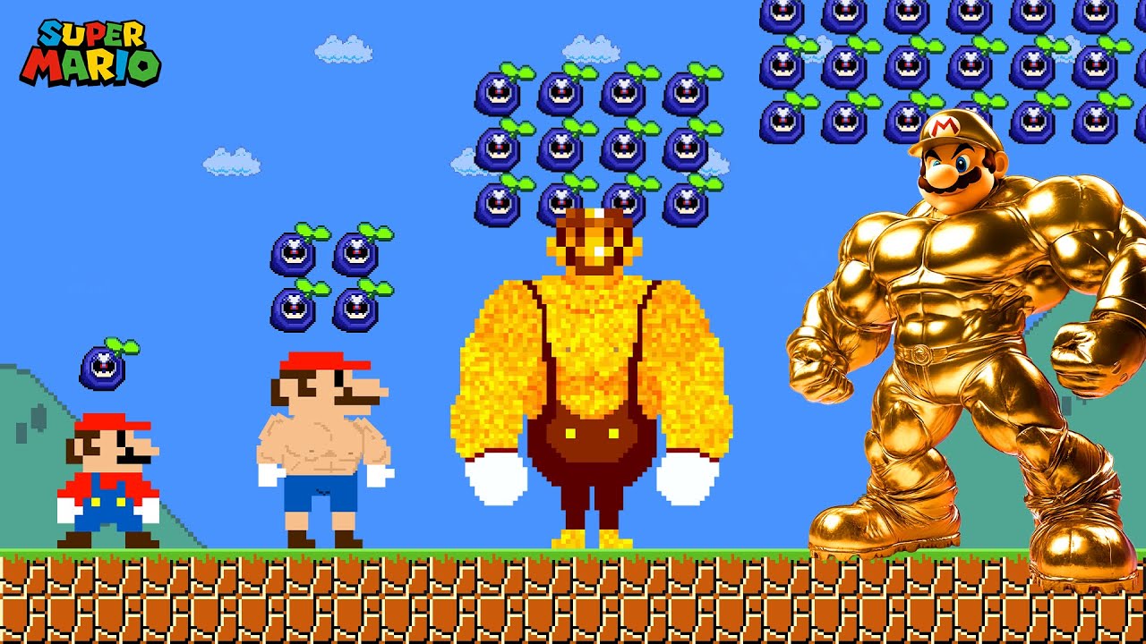 Mario Collects 999,999 Seed Turn To Golden Muscle