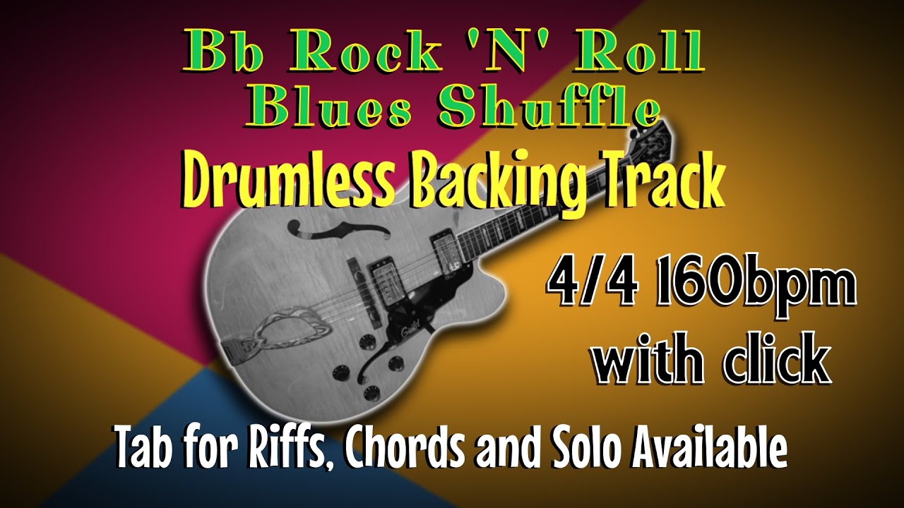 Bb Jump Blues/ Rock N Roll Shuffle Backing Track for Drummers 160bpm [NO Drums wClick]