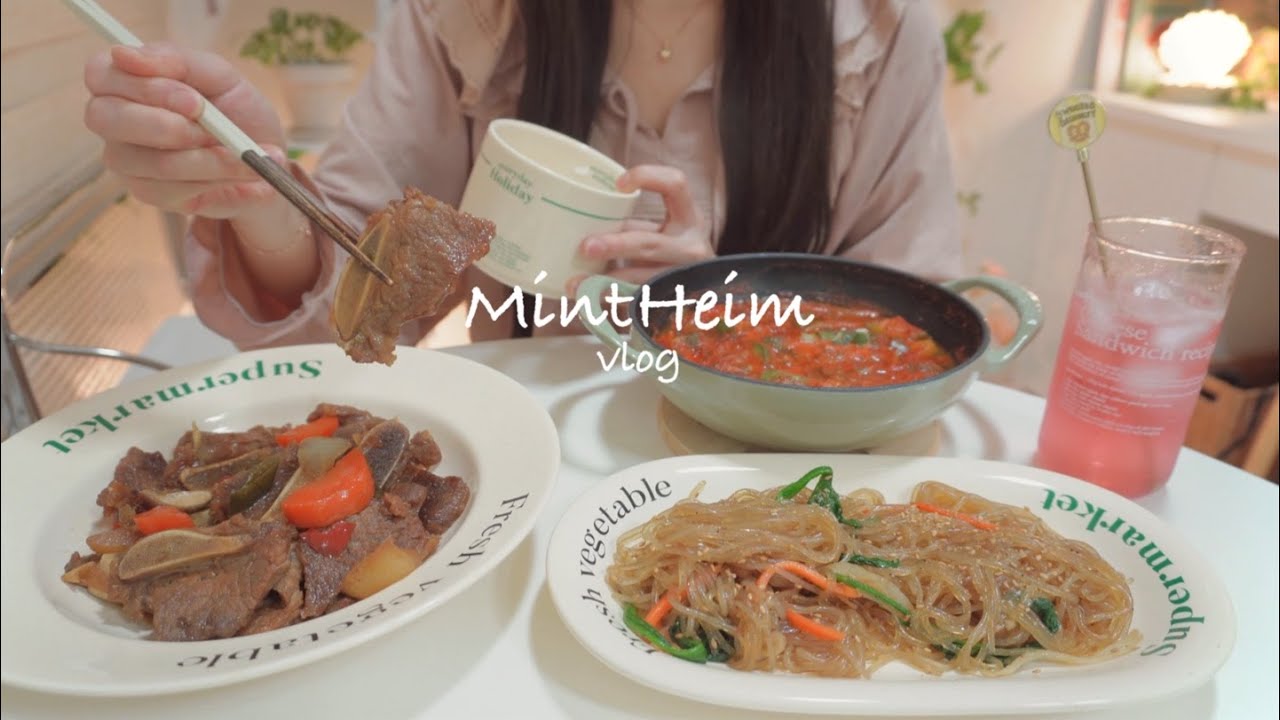 SUB)Корейская праздничная еда🥩Galbi-jjim+japchae🍛Making Chinese-style mapo tofu🍞Mocha Bun Toast