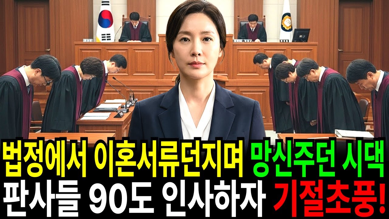 법정에서 이혼서류 던지며 망신주던 시댁, 판사 전원이 일어나 90도로 경례하자 기절초풍! I 감동사연 I 노후사연 I 사연드라마 I
