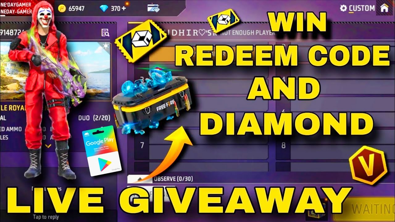 Free Fire Live Custom Room Giveaway | FF Live Team Code Giveaway | ff Live Custom Room