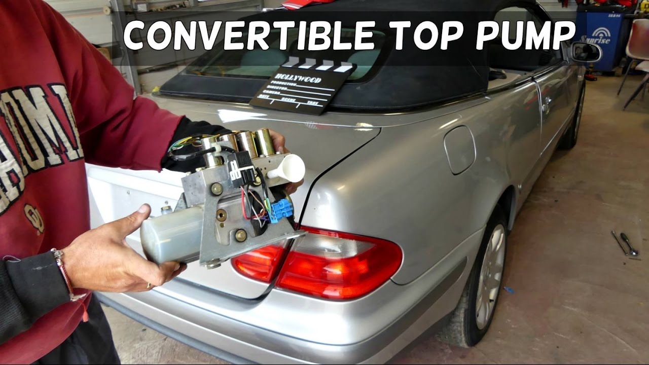 MERCEDES W208 CLK CONVERTIBLE TOP PUMP REMOVAL REPLACEMENT