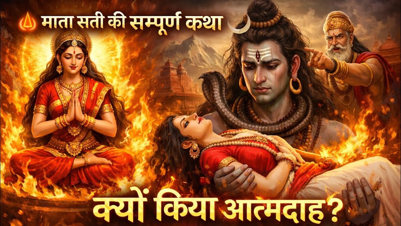माता सती की संपूर्ण कथा || क्यों कियाआत्मदाह ? || My First Video #harharmahadev #shivsatikatha 