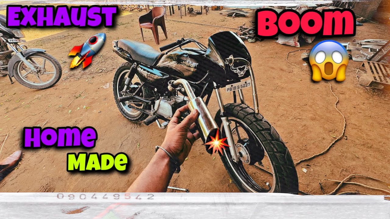exhaust in Splendor | home made| @yodha47 #trending #viralvideo