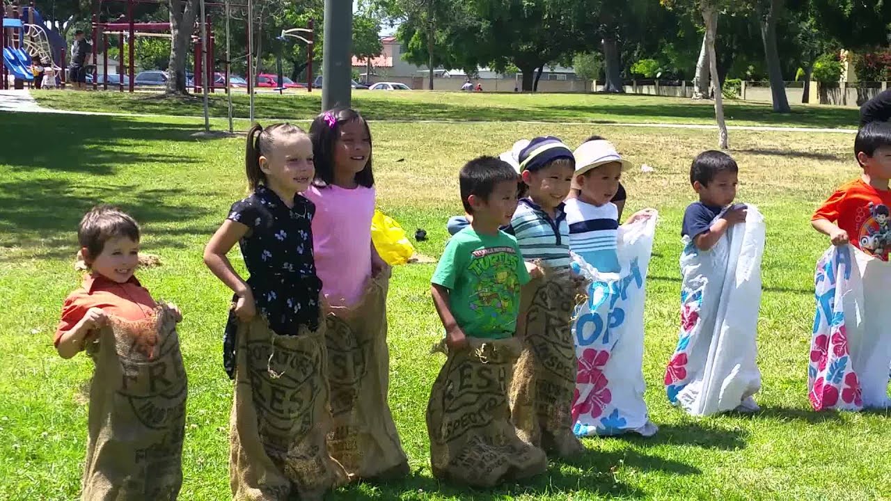 DC kids in a potato sack race