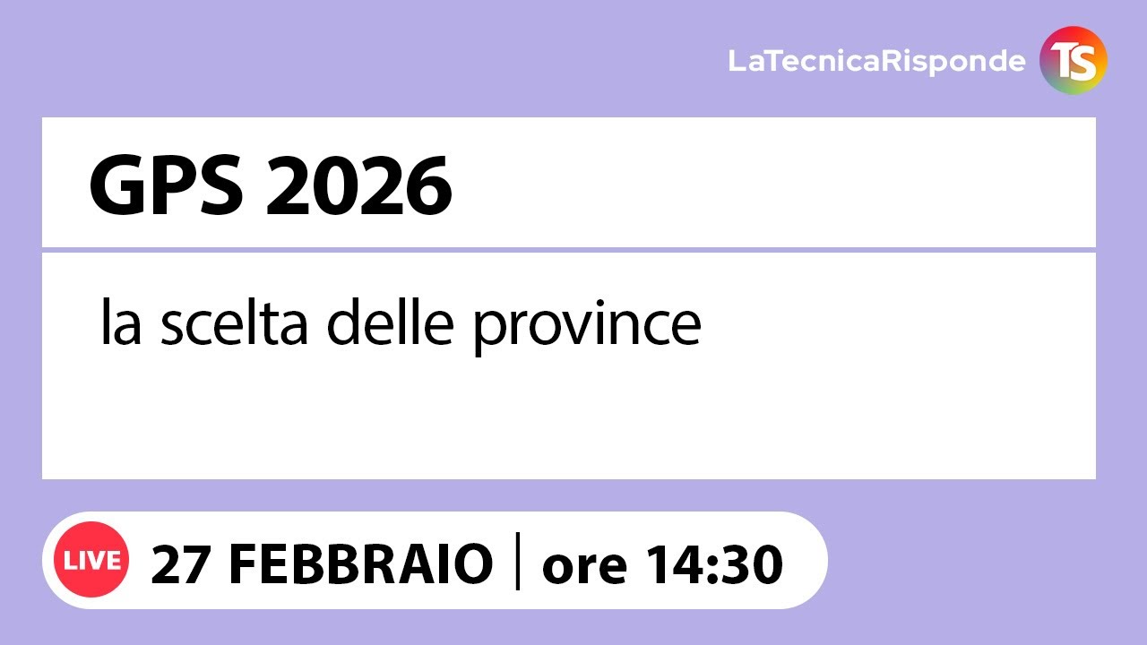 GPS 2026, la scelta delle province
