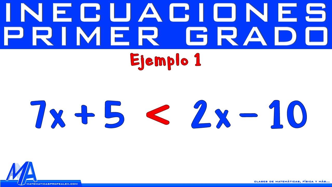 Inecuaciones de Primer Grado - Lineales  | Ejemplo 1