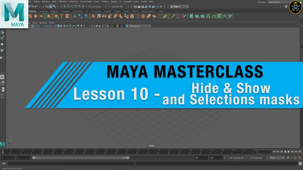 MAYA MASTERCLASS 10 - How To Use Selection MASKS & HIDE/SHOW Objects ( BEGINNER TUTORIALS )