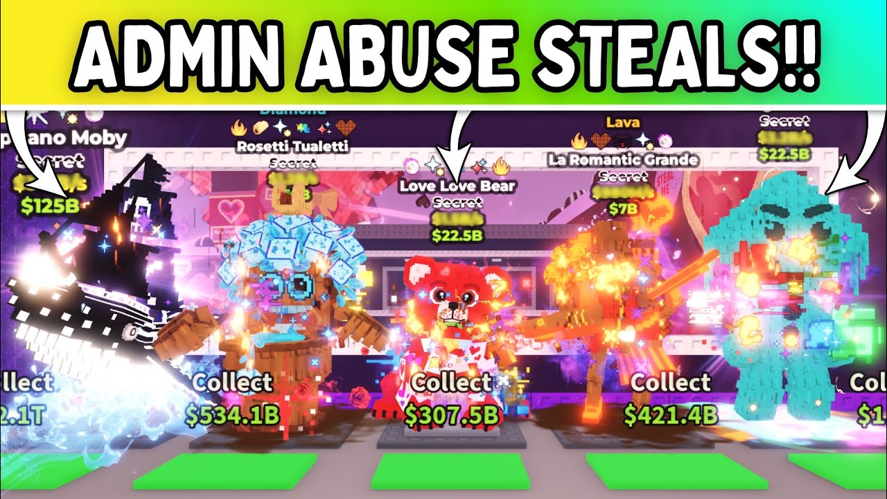 I STOLE THE CRAZIEST BRAINROTS FROM VALENTINES ADMIN ABUSE!! *INSANE!!!* Steal a Brainrot ROBLOX!