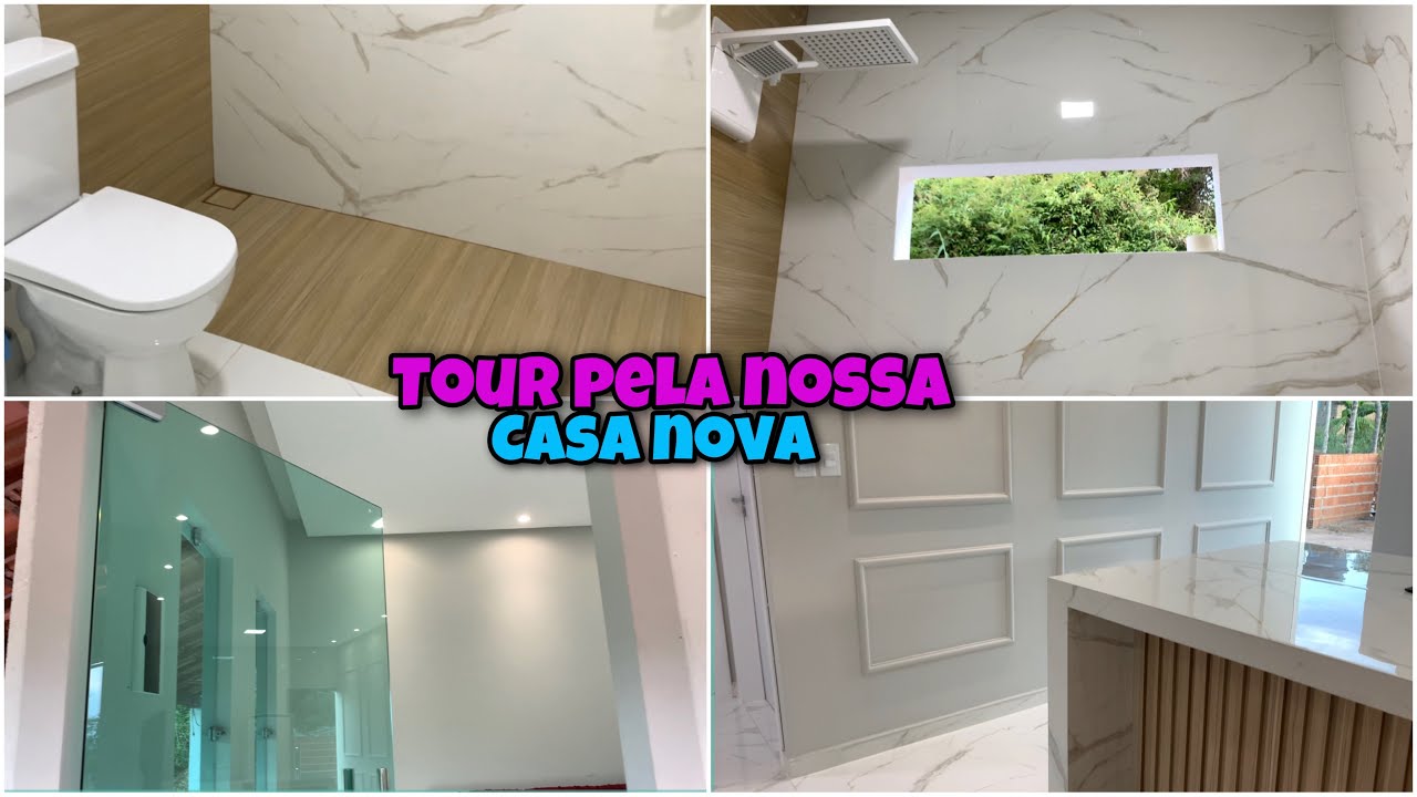 Tour pela casa nova | Casa dos sonhos | Casa térrea toda em Porcelanato Calacata Gold 🤩
