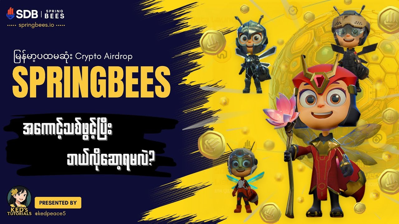 📌 SpringBees အကောင့်သစ်ဖွင့်ပြီး ဆော့နည်း #fyp #springbees #sdbbank #cryptoairdrop 