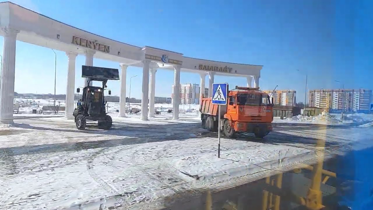 Костанай на автобусе №5 едем в аэропорт и новый мкр Аэропорт