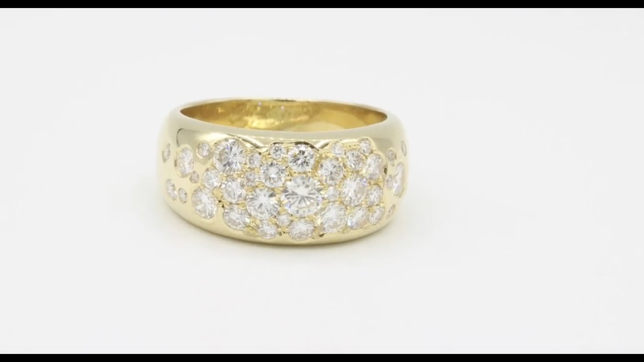 Micro pav&eacute; explosion ring - gypsy and micro pav&eacute; diamond setting