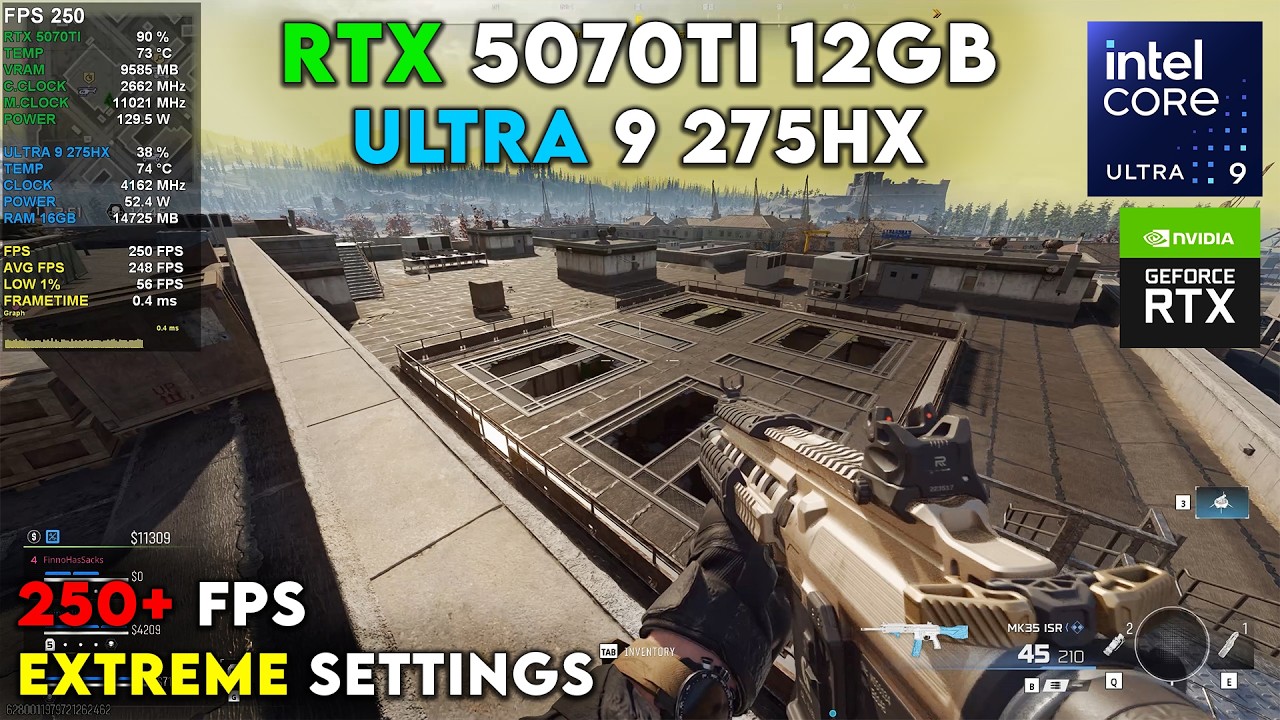 Call of Duty: Warzone RTX 5070 Ti Benchmark | Extreme Settings + Core Ultra 9 275HX (250+ FPS)