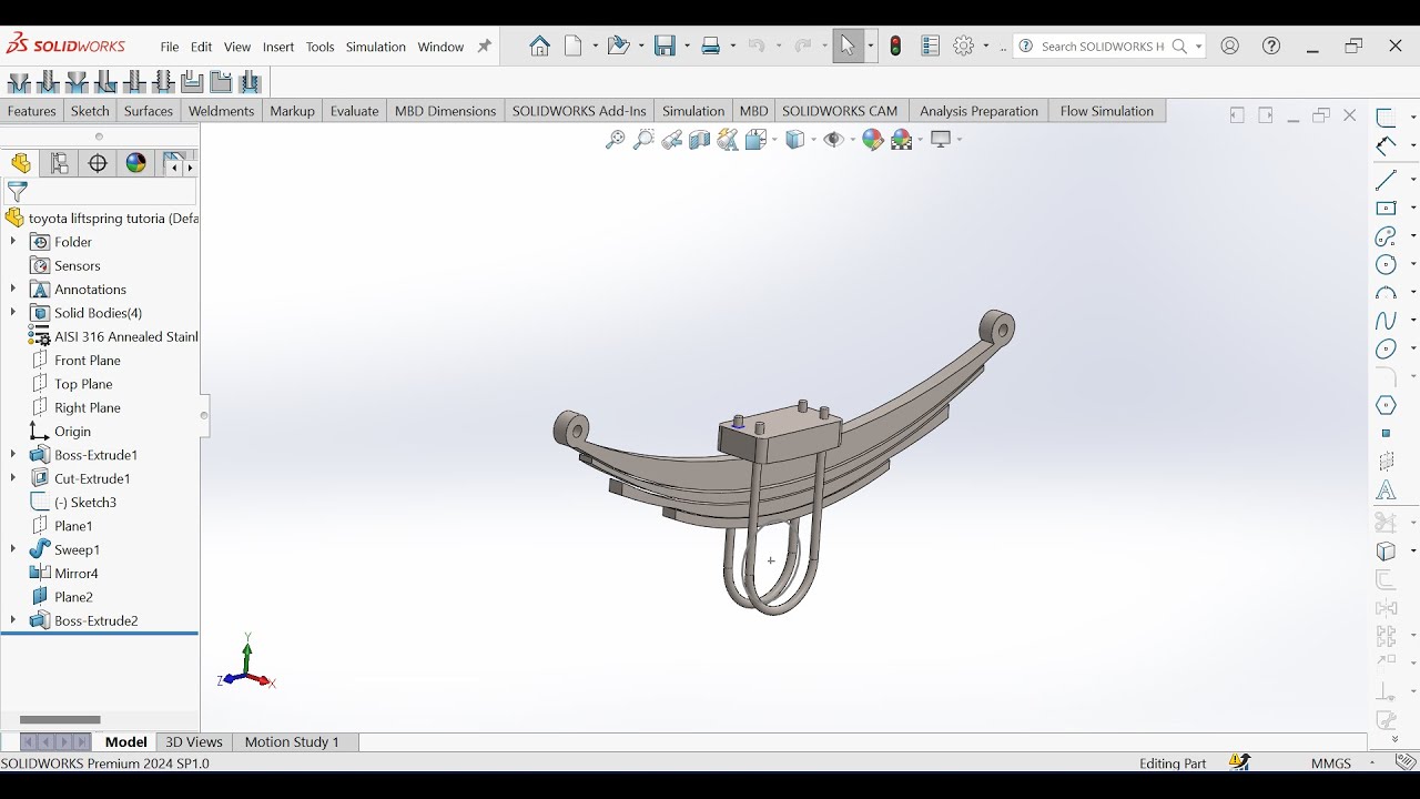 Solidworks Tutorial: Toyota Hilux Liftspring Design