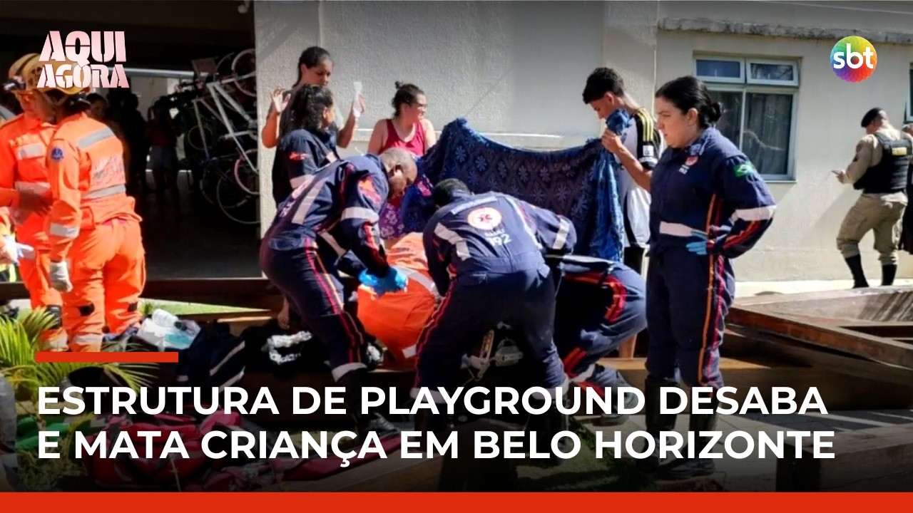Estrutura de playground desaba, mata uma criança e deixa 4 feridas em Belo Horizonte | #AquiAgora