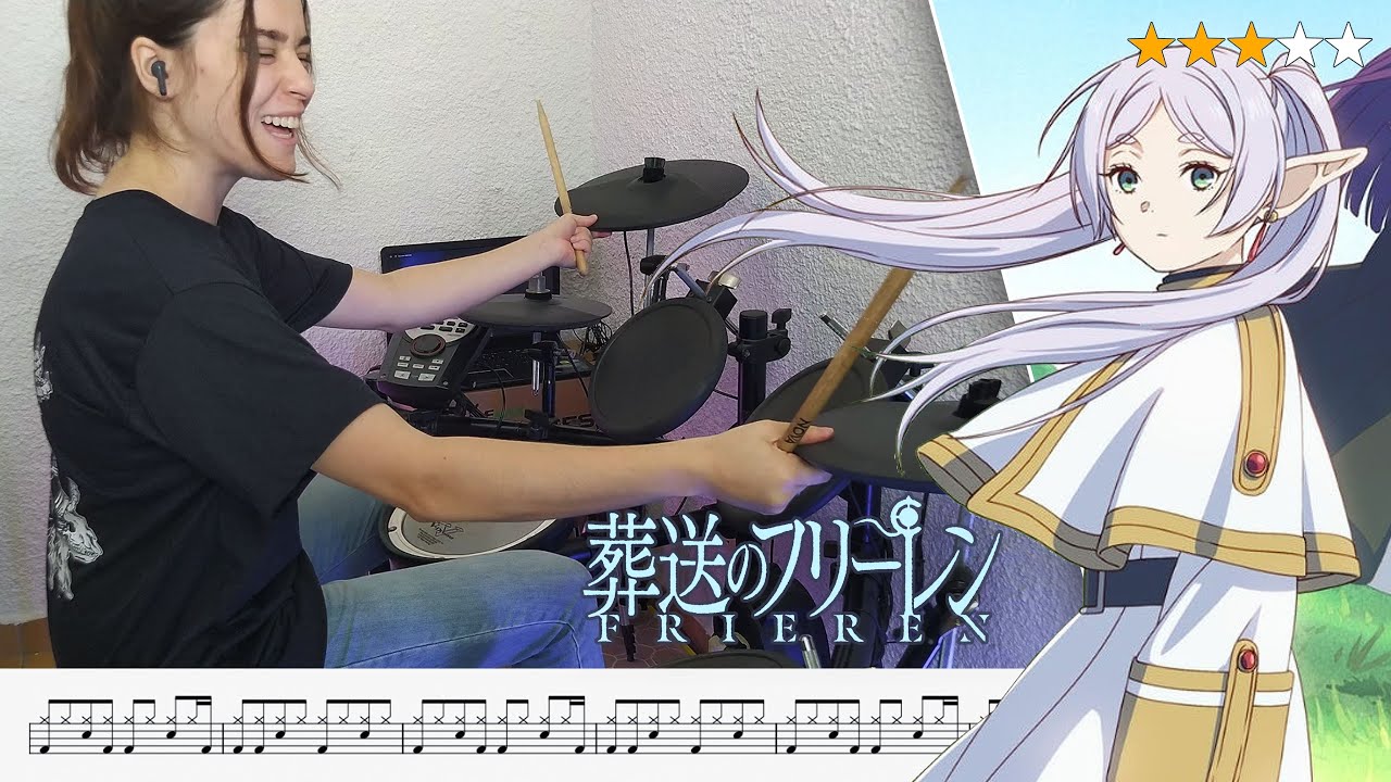 Sousou no Frieren OP 2「 Haru | Yorushika 」- Drum Cover x Sheet