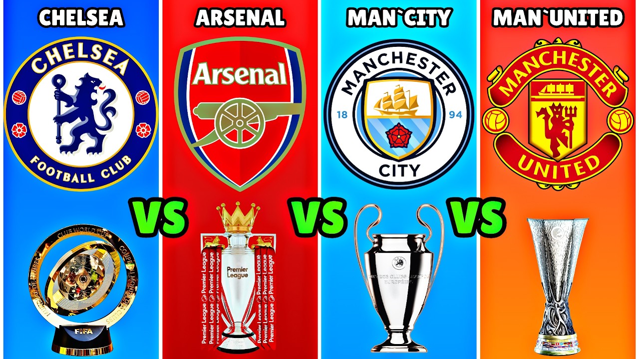 Chelsea vs Arsenal vs Man City vs Man Utd | Stadium, Trophies & Players