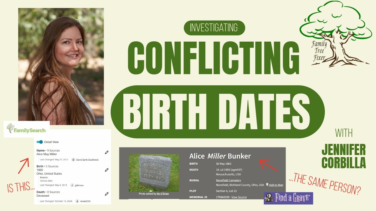 Investigating Conflicting Birth Dates in Family Search and Find A Grave
