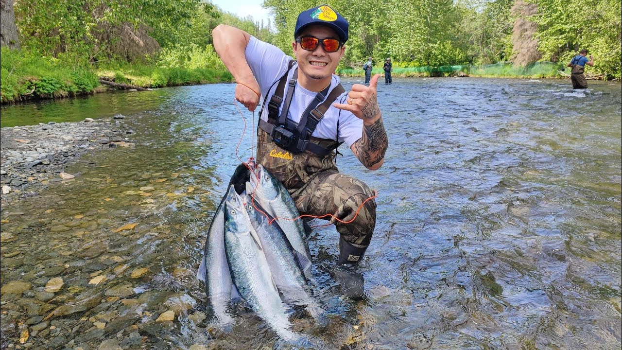 Flossing for Sockeye Salmon in the Russian River 2023 | Kid breaks his fishing pole on me | #alaska