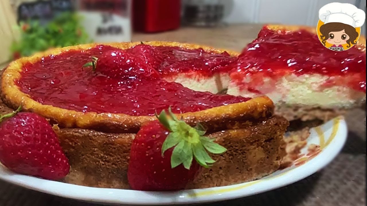 ESSA CHEESECAKE DE MORANGO É LEVE E FÁCIL | base crocante feita c/aveia, amêndoas - Mil delícias 