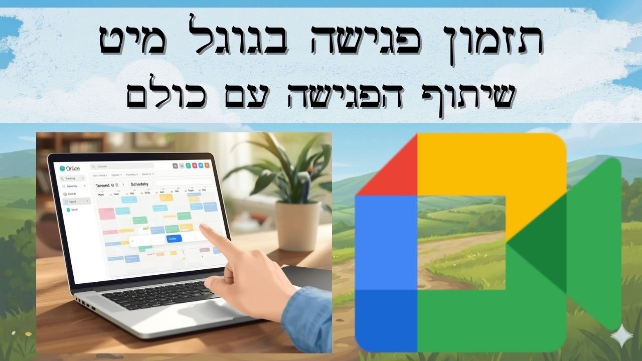 יצירה או תזמון של פגישה בגוגל מיט ושיתוף עם אחרים