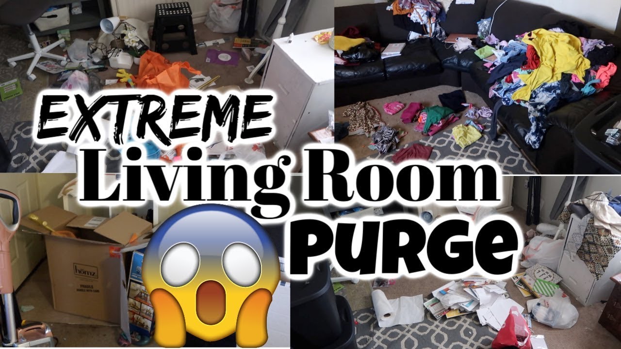 Extreme Living Room Purge / Decluttering / Declutter with Me