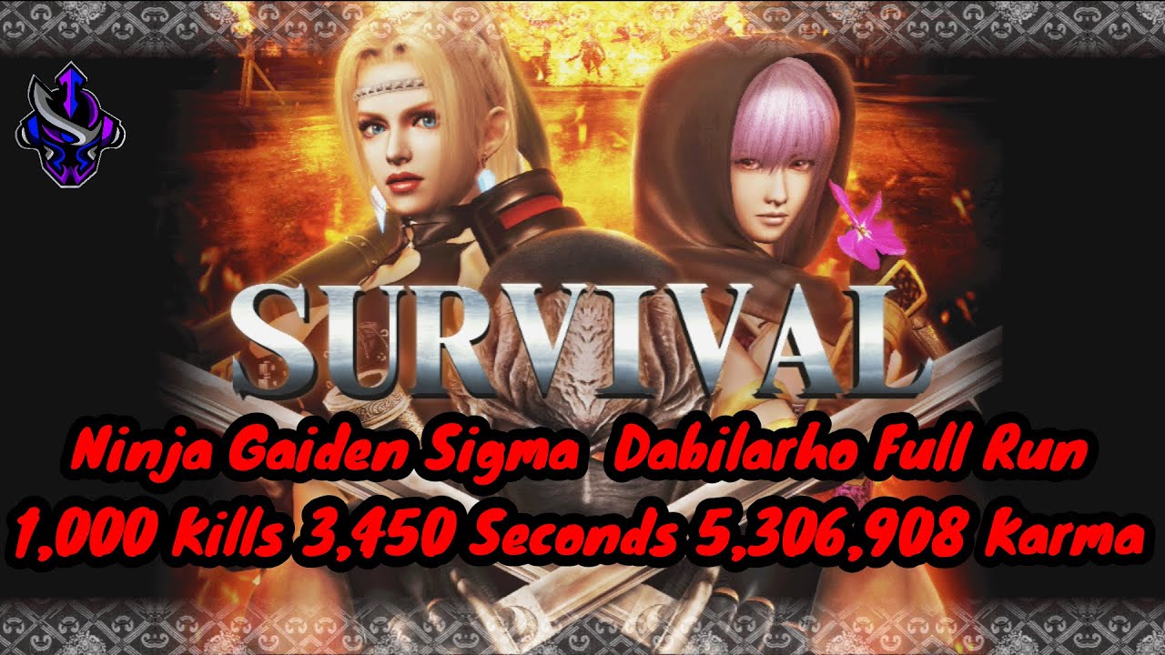 Ninja Gaiden Sigma - Survival Mode - Dabilarho - 1,000 Kills / 3,450 seconds / 5,306,908 Karma