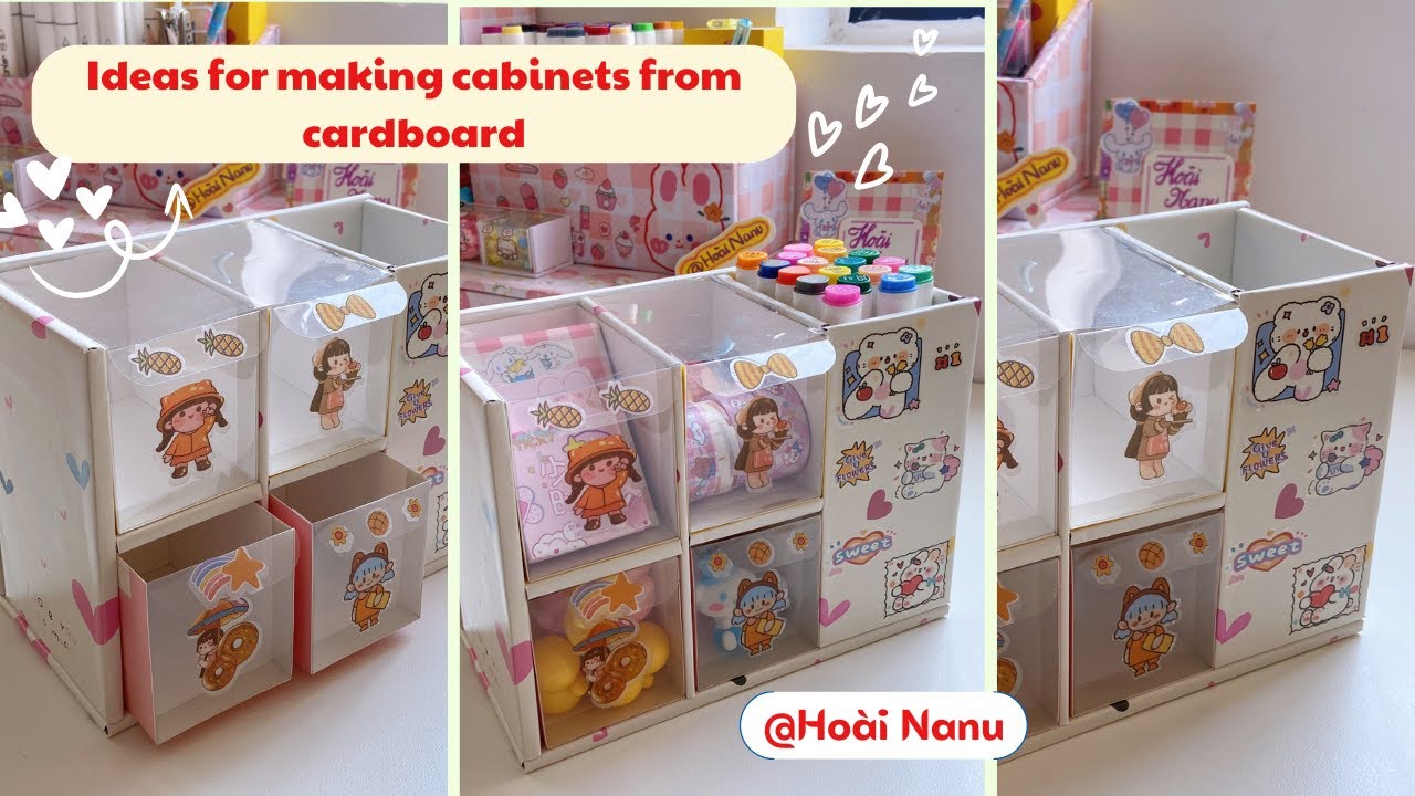 Cardboard Craft Ideas / Diy Transparent Cabinet / DIY Tủ Trong Suốt / Hoài Nanu