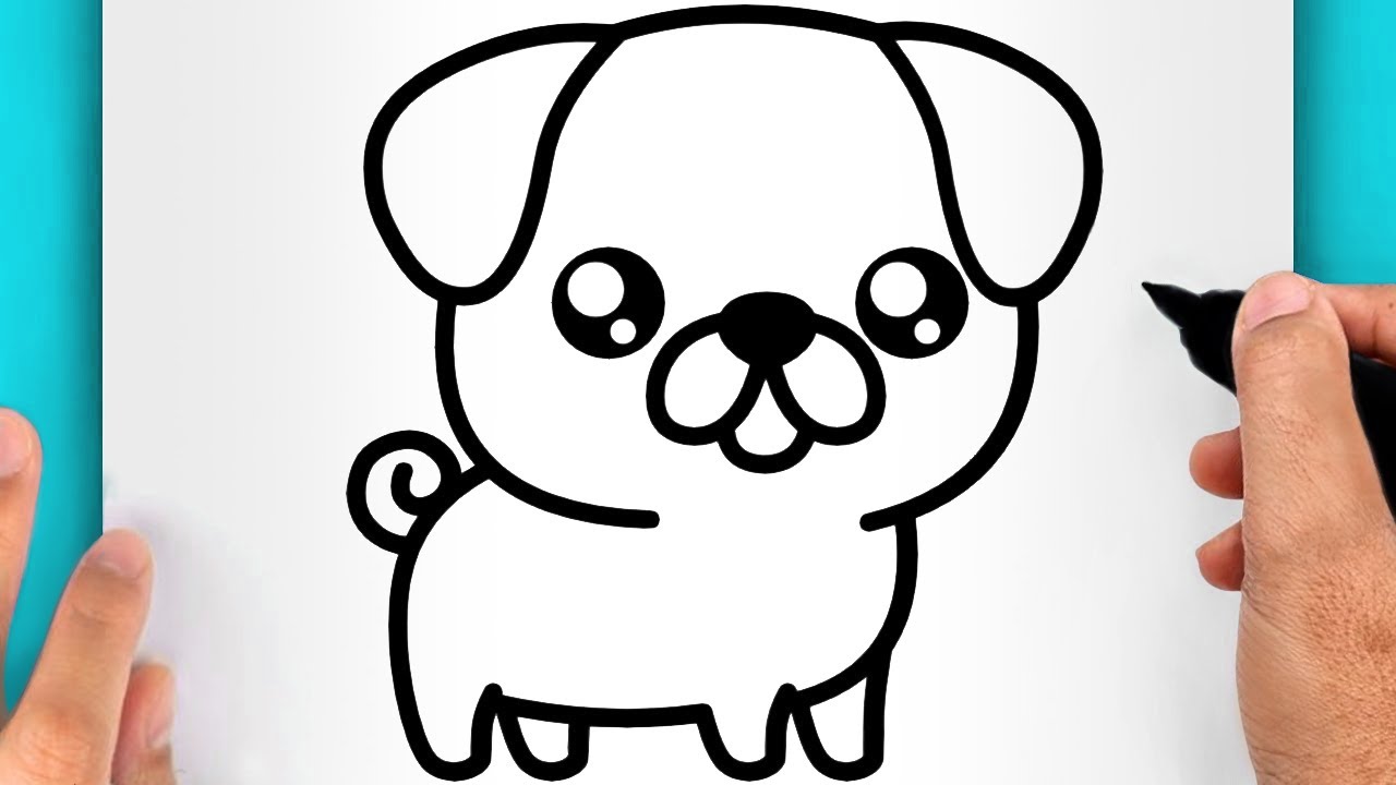 DISEGNI FACILI DA FARE | COME DISEGNARE UN CANE FACILE (VIDEO DI DISEGNI KAWAII)