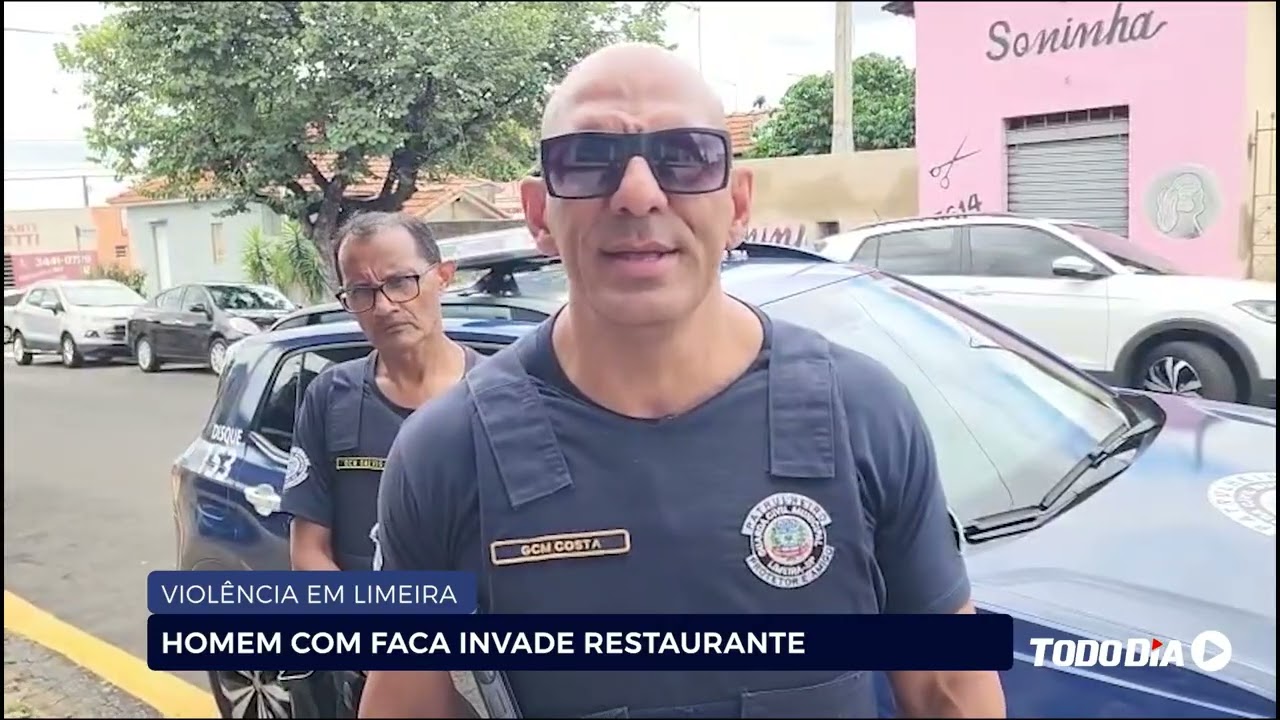 VIOLÊNCIA EM LIMEIRA: HOMEM COM FACA INVADE RESTAURANTE