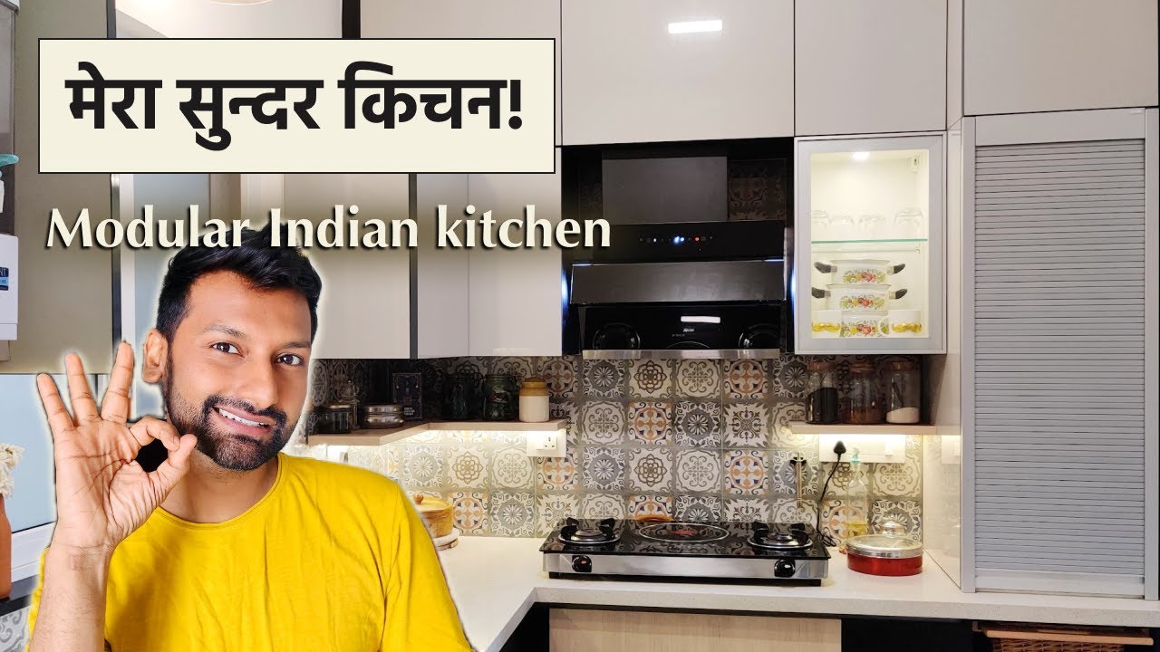 Modern Modular Indian Kitchen Tour in Hindi (storage and organization ideas!)