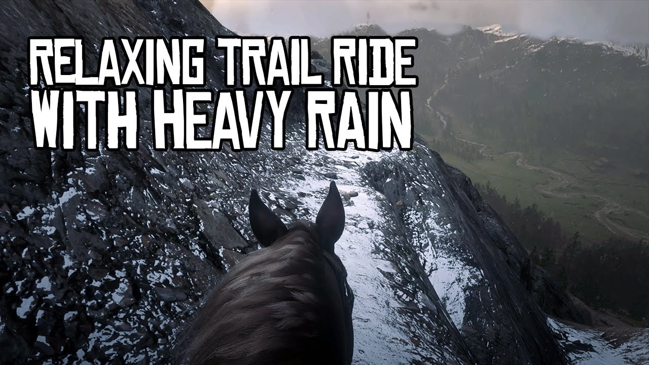 Relaxing 30 minute trail ride with heavy rain | Red Dead Redemption 2 ASMR