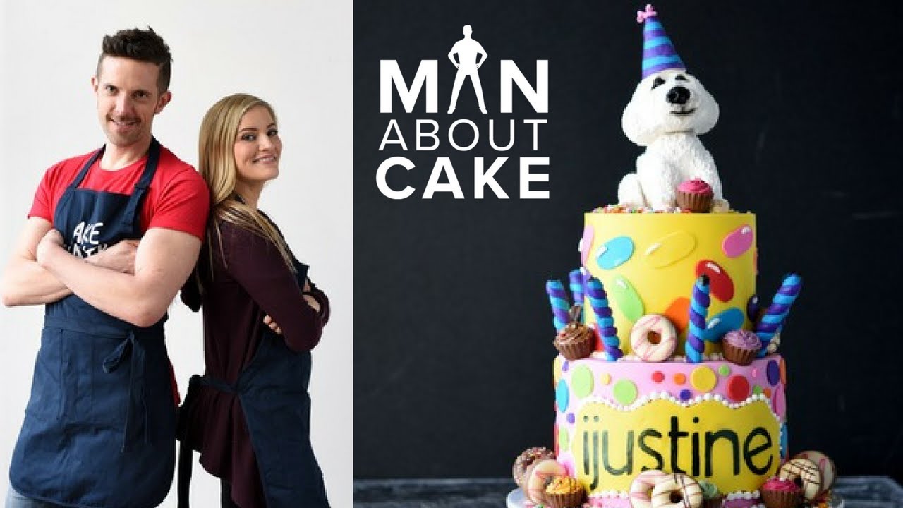 iJustine DREAM Birthday Cake Collab with Man About Cake | Sculpted Dog Cake Topper