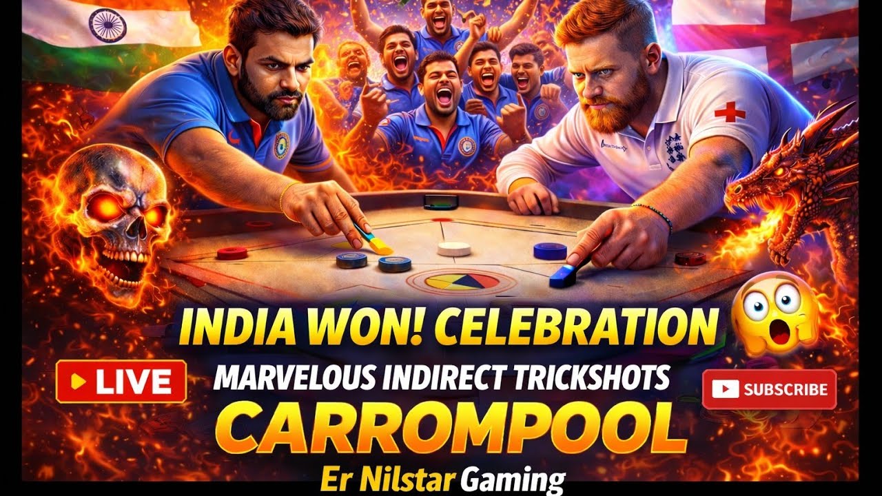 🦁🔥Crazzy Indirect Trickshots With You👽🫵💥#Er Nilstar Yt Carrompool Live@ErNilstarGaming#subscribe