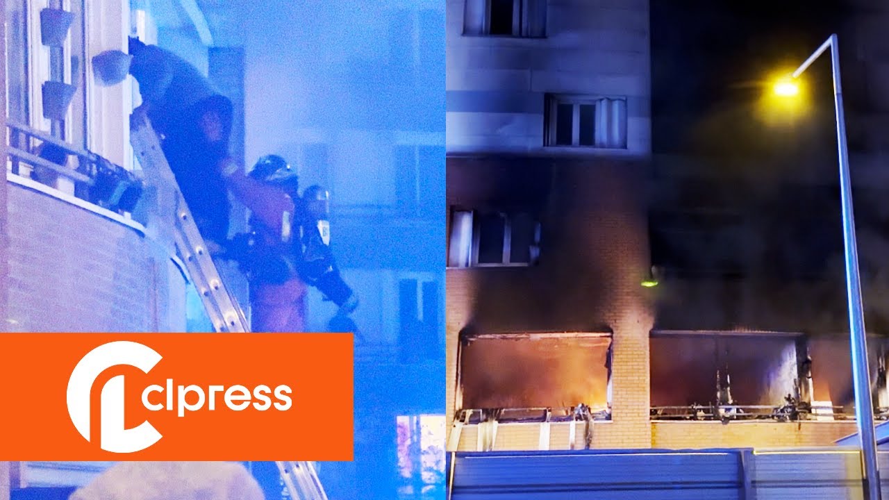 10 blessés après un feu d'habitation dans un immeuble (18 mars 2024, Villeneuve-la-Garenne) [4K]