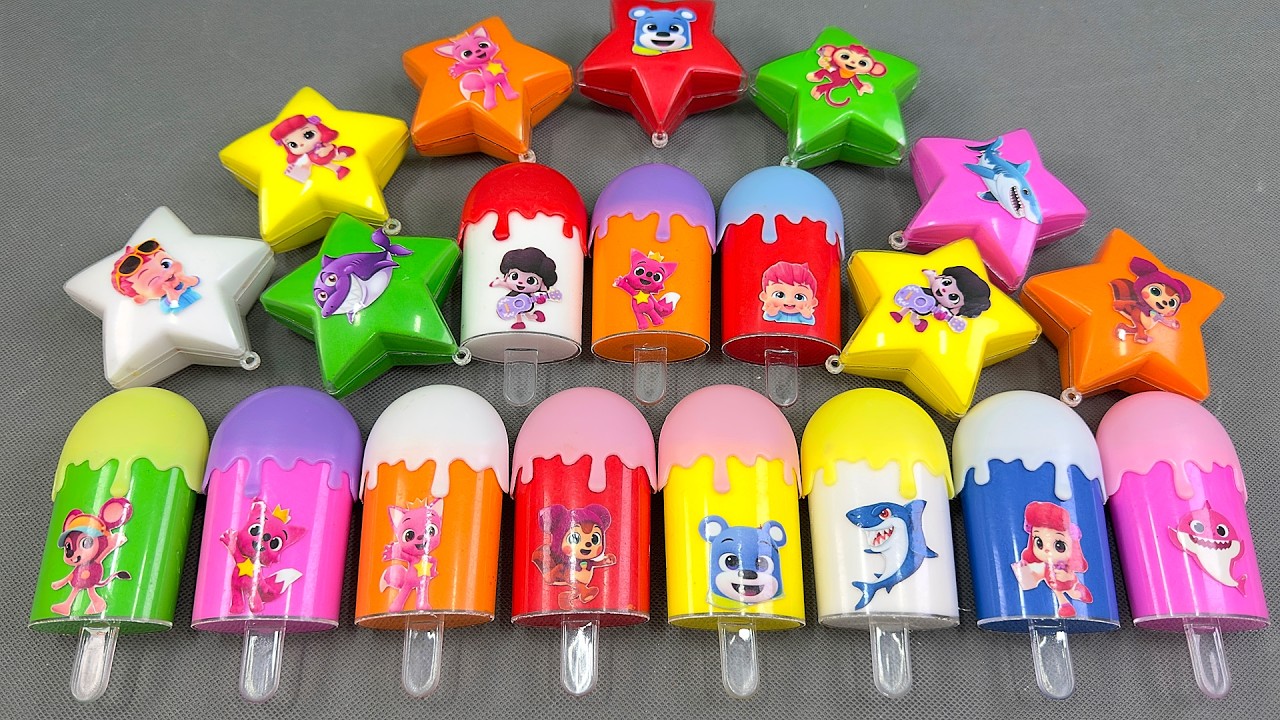 Rainbows SLIME 🌈 Hunting Pinkfong in Rainbow Ice Creams Colorful! Satisfying, ASMR